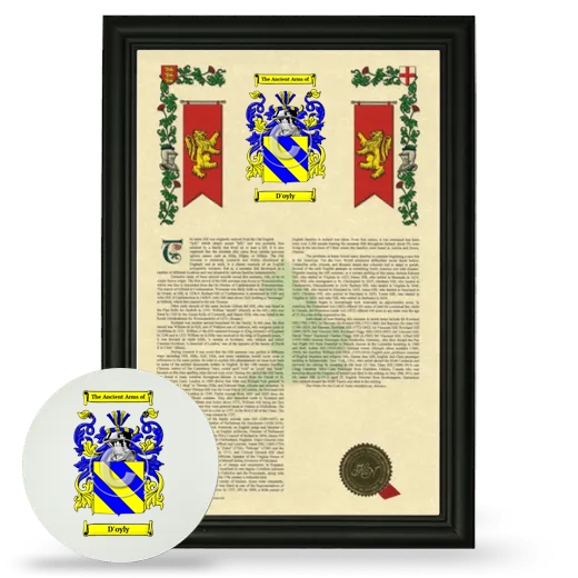 D'oyly Framed Armorial History and Mouse Pad - Black