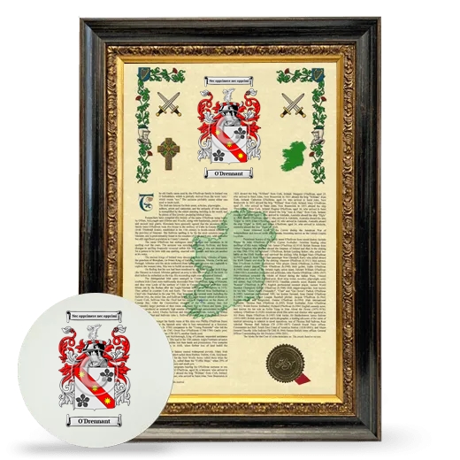 O'Drennant Framed Armorial History and Mouse Pad - Heirloom