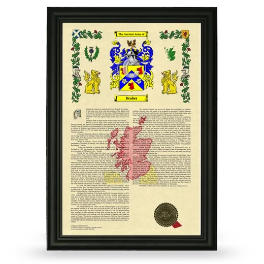 Draber Armorial History Framed - Black