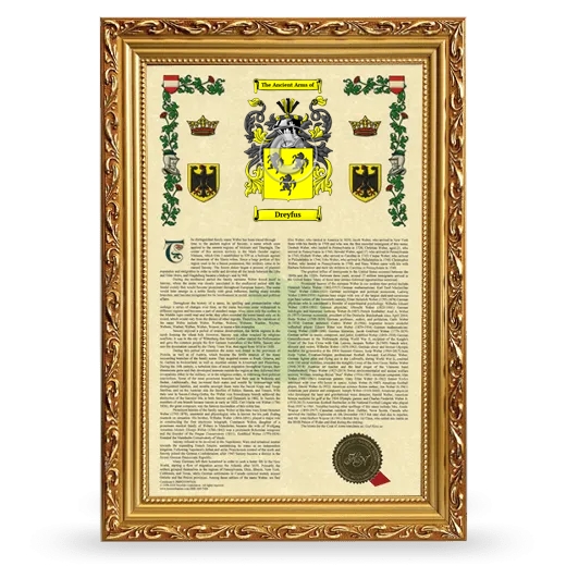 Dreyfus Armorial History Framed - Gold