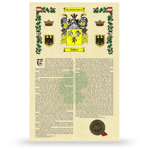 Drifuss Armorial History with Coat of Arms