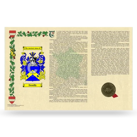 Drouilly Armorial History Landscape Style