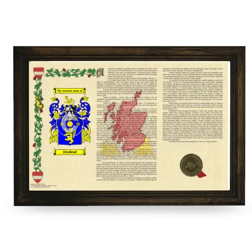 Drydend Armorial Landscape Framed - Brown