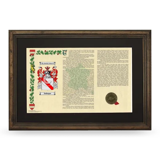 Dubuque Deluxe Armorial Landscape Framed - Brown