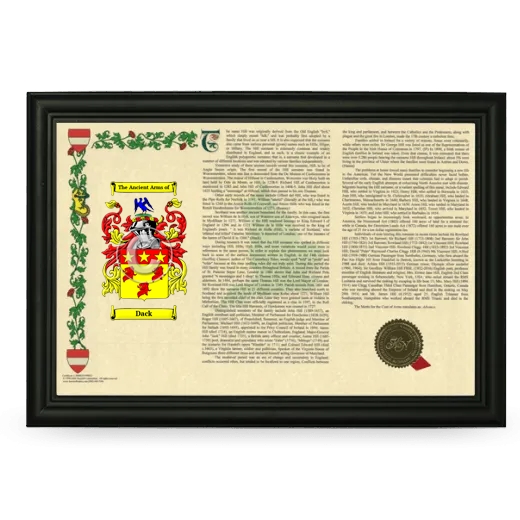 Dack Armorial Landscape Framed - Black