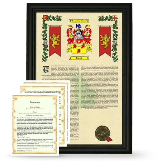 Duché Framed Armorial History and Symbolism - Black