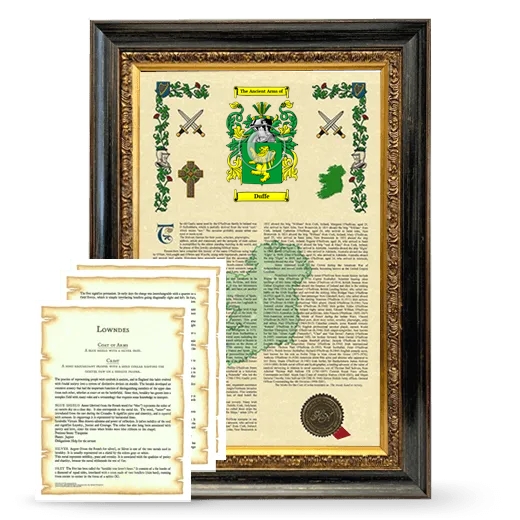 Duffe Framed Armorial History and Symbolism - Heirloom