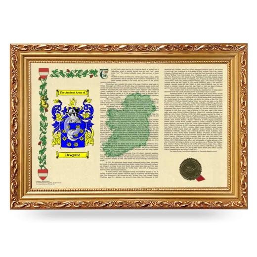 Dewgane Armorial Landscape Framed - Gold