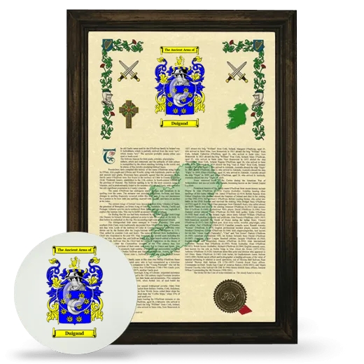 Duigand Framed Armorial History and Mouse Pad - Brown