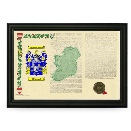 O'Duggand Armorial Landscape Framed - Black