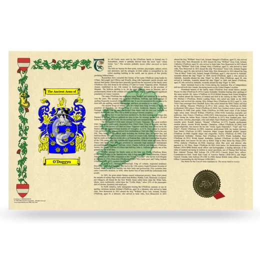 O'Duggyn Armorial History Landscape Style