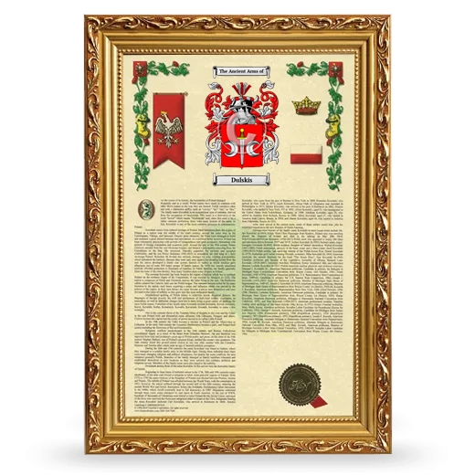 Dulskis Armorial History Framed - Gold