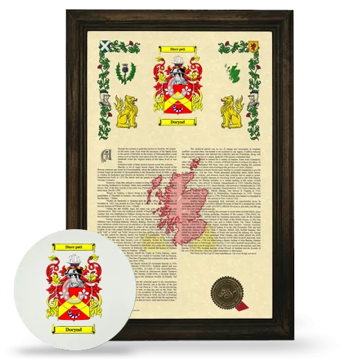 Docynd Framed Armorial History and Mouse Pad - Brown