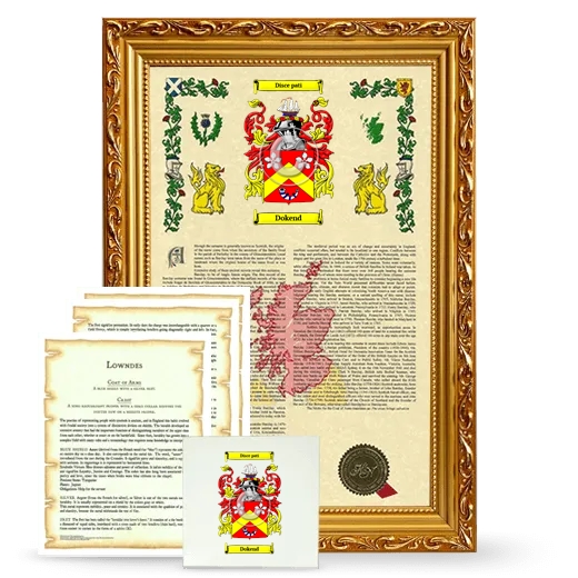 Dokend Framed Armorial, Symbolism and Large Tile - Gold