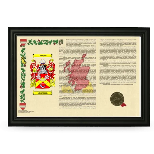 Dunnecen Armorial Landscape Framed - Black