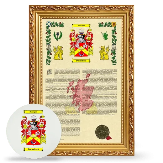 Dunnekent Framed Armorial History and Mouse Pad - Gold
