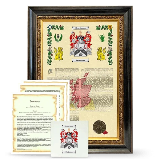 Dunkeson Framed Armorial, Symbolism and Large Tile - Heirloom