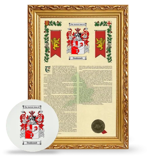 Dunkoomb Framed Armorial History and Mouse Pad - Gold
