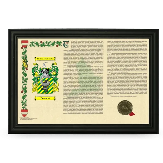 Dunnant Armorial Landscape Framed - Black