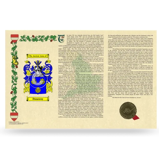 Dunaway Armorial History Landscape Style