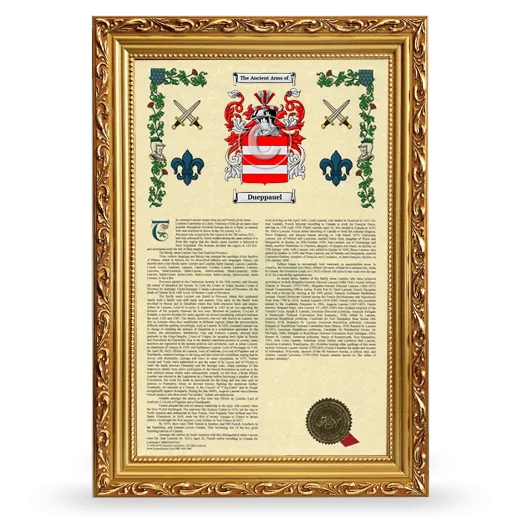 Dueppauel Armorial History Framed - Gold