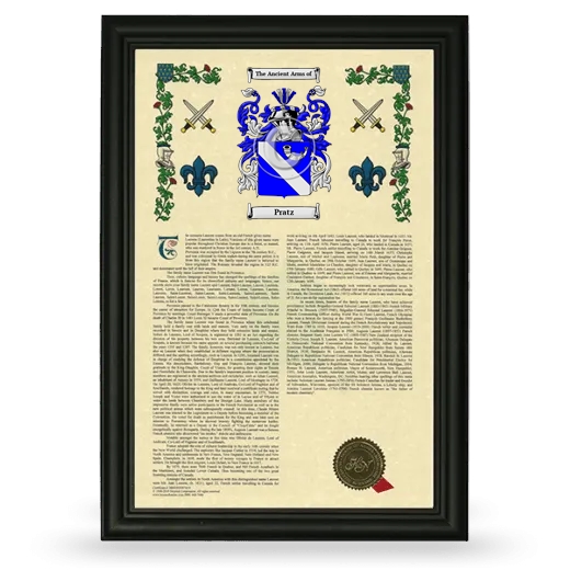 Pratz Armorial History Framed - Black