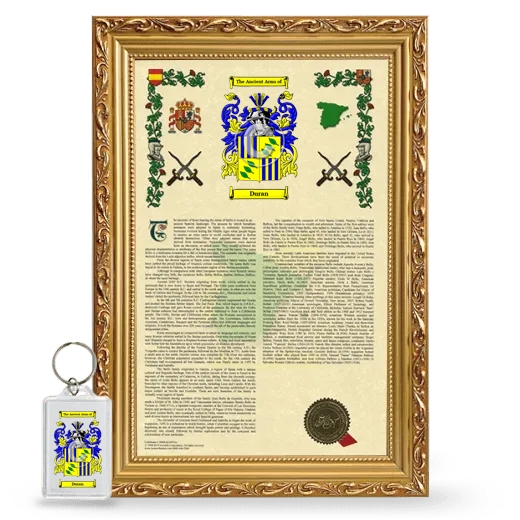 Duran Framed Armorial History and Keychain - Gold