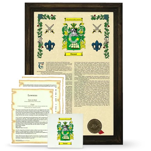 Durant Framed Armorial, Symbolism and Large Tile - Brown