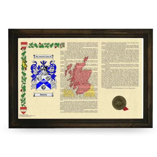 Dorren Armorial Landscape Framed - Brown