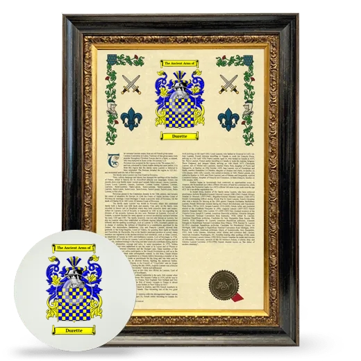 Durette Framed Armorial History and Mouse Pad - Heirloom