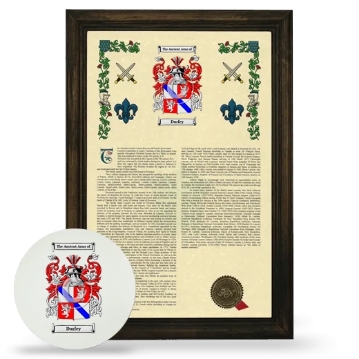 Durfey Framed Armorial History and Mouse Pad - Brown