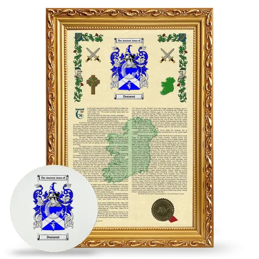 Dornent Framed Armorial History and Mouse Pad - Gold