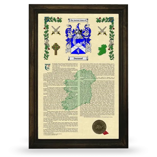 Durnand Armorial History Framed - Brown