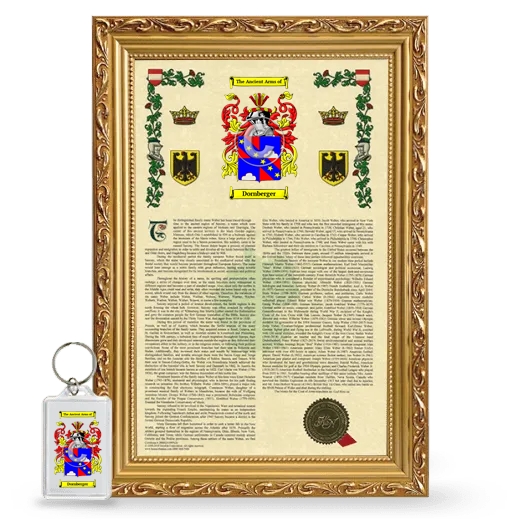 Dornberger Framed Armorial History and Keychain - Gold