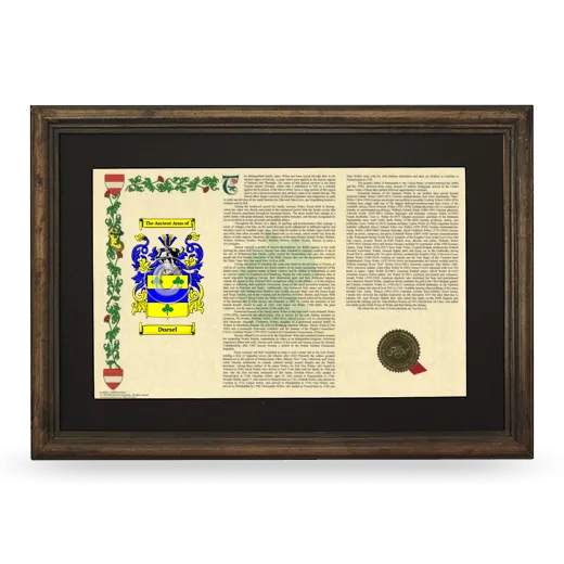 Duesel Deluxe Armorial Landscape Framed - Brown