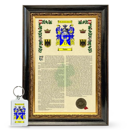 Thaler Framed Armorial History and Keychain - Heirloom