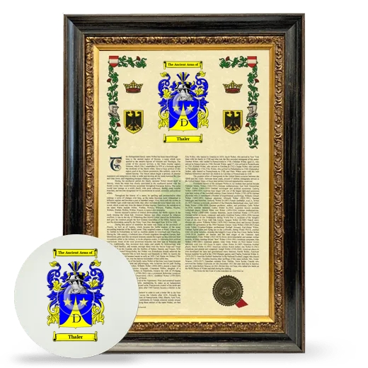 Thaler Framed Armorial History and Mouse Pad - Heirloom