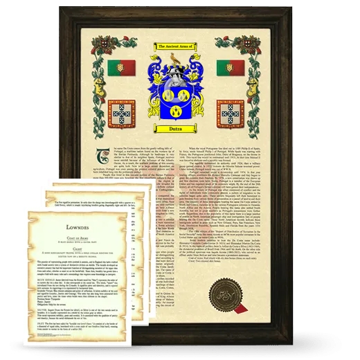 Dutra Framed Armorial History and Symbolism - Brown