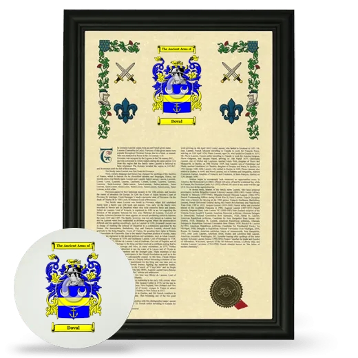 Doval Framed Armorial History and Mouse Pad - Black