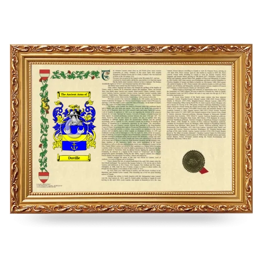 Duville Armorial Landscape Framed - Gold