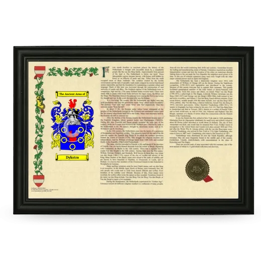 Dykstra Armorial Landscape Framed - Black