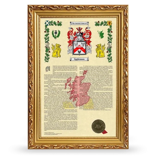 Egglesman Armorial History Framed - Gold