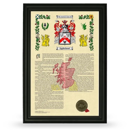 Egglischand Armorial History Framed - Black