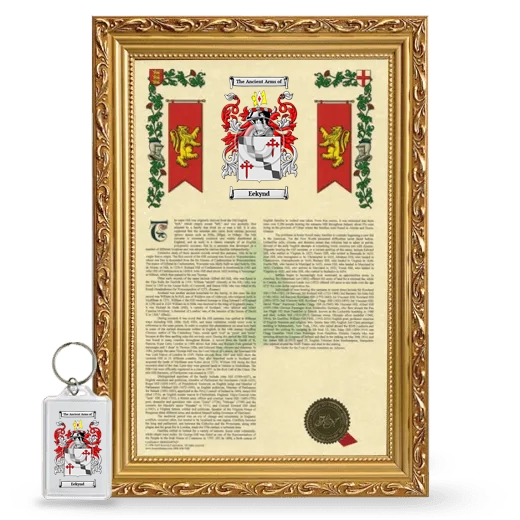 Eekynd Framed Armorial History and Keychain - Gold