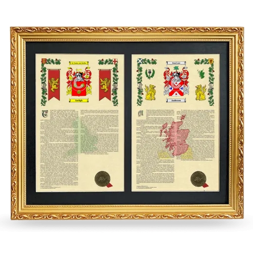 Double Armorial History Framed - Gold