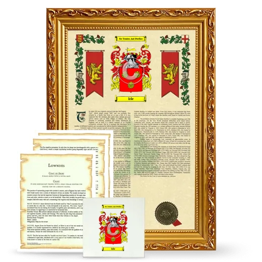 Irle Framed Armorial, Symbolism and Large Tile - Gold