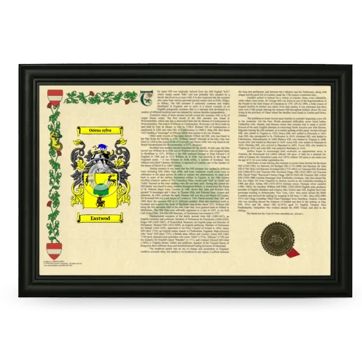 Eastwod Armorial Landscape Framed - Black