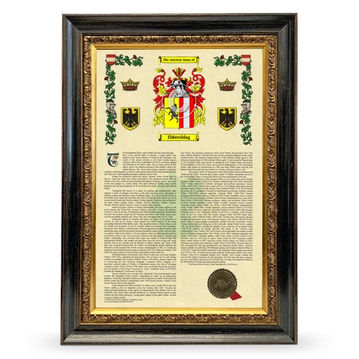 Ebbershlag Armorial History Framed - Heirloom