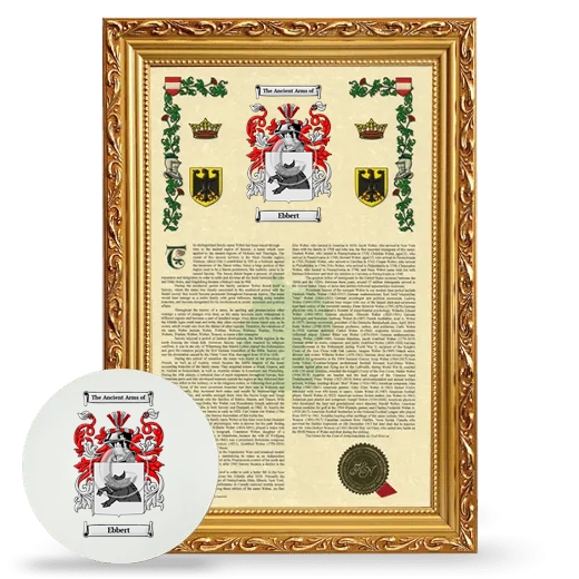 Ebbert Framed Armorial History and Mouse Pad - Gold