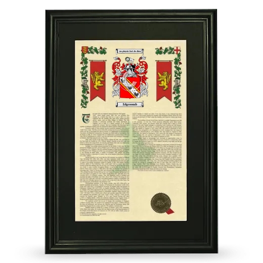 Edgcoomb Deluxe Armorial Framed - Black